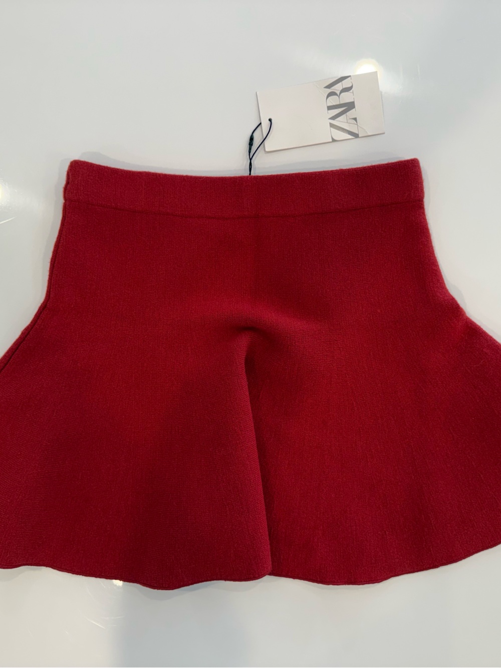 Zara Crimson Knit Skirt